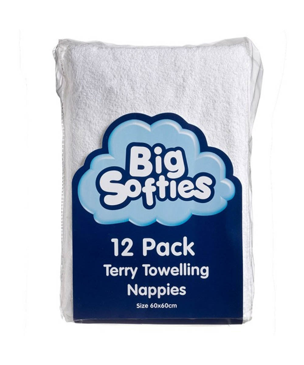 Big Softies Towelling Nappies White