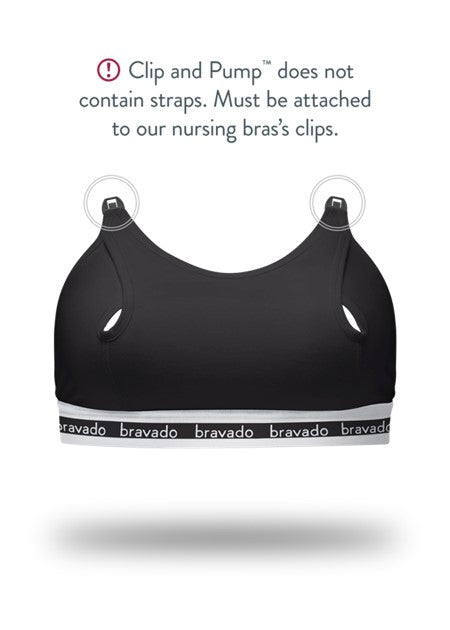 Bravado Clip and Pump Nursing Bra Accessory - Sustainable - Black