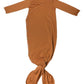 Copper Pearl Knotted Gown - Camel