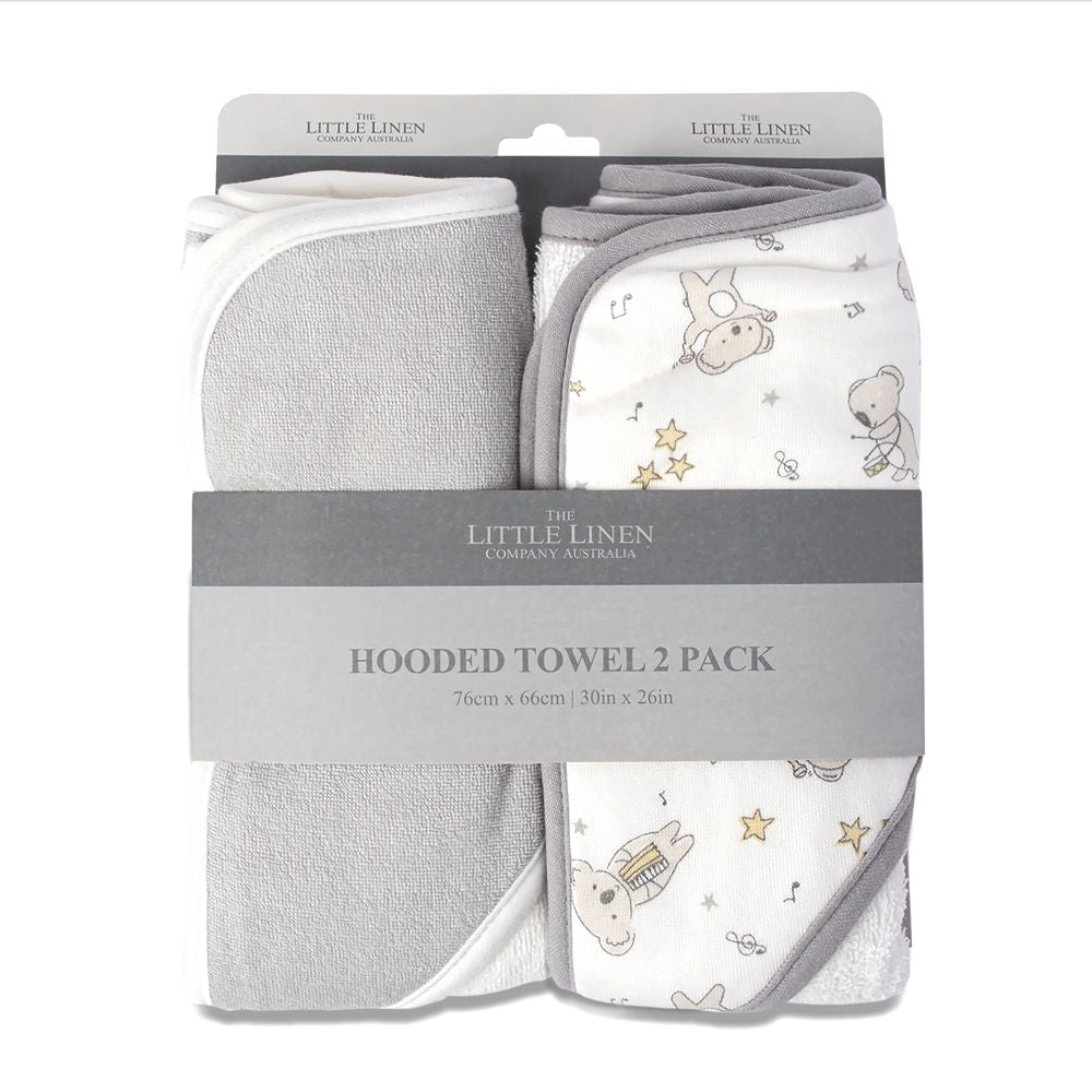 Little Linen Hooded Towel 2 Pk - Cheeky Koala