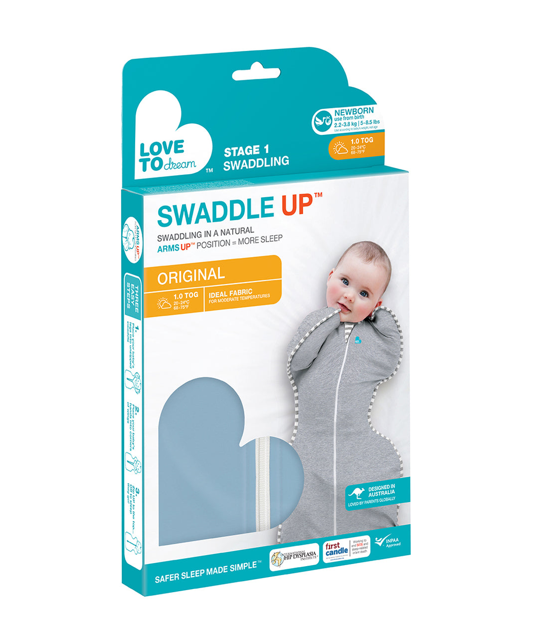 Love To Dream Swaddle Up Original 1.0 Tog - Dusty Blue