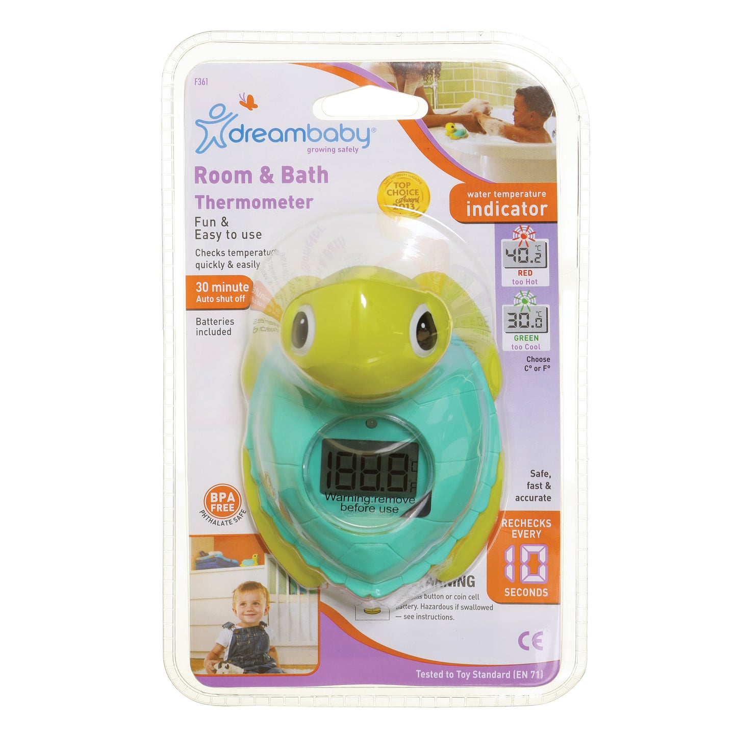 Dreambaby F361 Bath & Room Thermometer Turtle