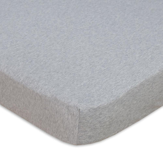 Living Textiles Cot Fitted Sheet Jersey - Grey Melange