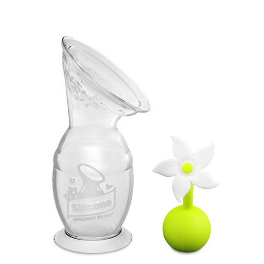Haakaa Silicone Breast Pump with White Flower Stopper