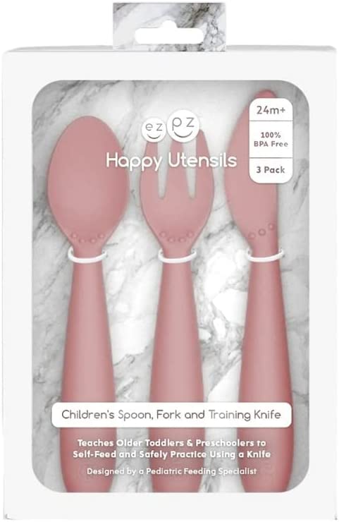 EzPz Happy Utensils - Knife, Fork, Spoon set