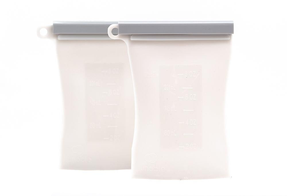 Junobie Reusable Silicone Breastmilk Storage Bags - 2 pk - Grey