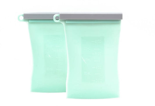 Junobie Reusable Silicone Breastmilk Storage Bags - 2 pk - Mint