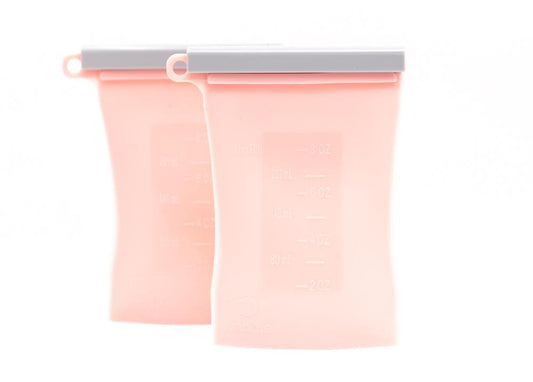 Junobie Reusable Silicone Breastmilk Storage Bags - 2 pk - Rose