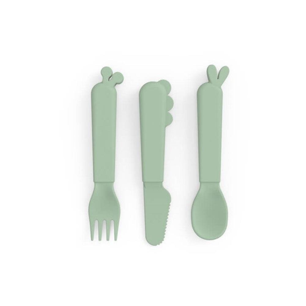 Done by Deer Kiddish Cutlery Set - Green