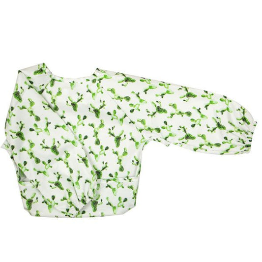 Silly Billyz Wipe Clean Long Sleeve Nylon Pocket Bib Cactus