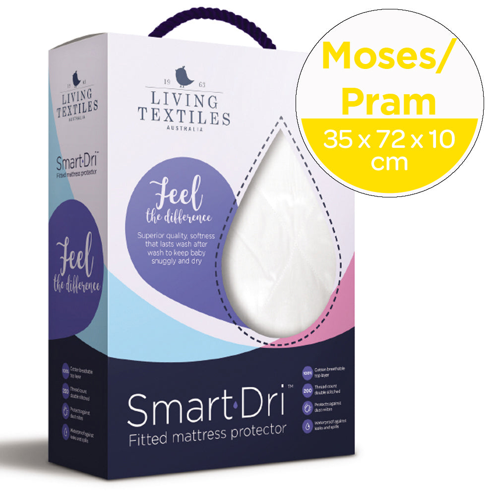 Living Textiles Smart Dri Fitted Mattress Protector - Moses/Pram