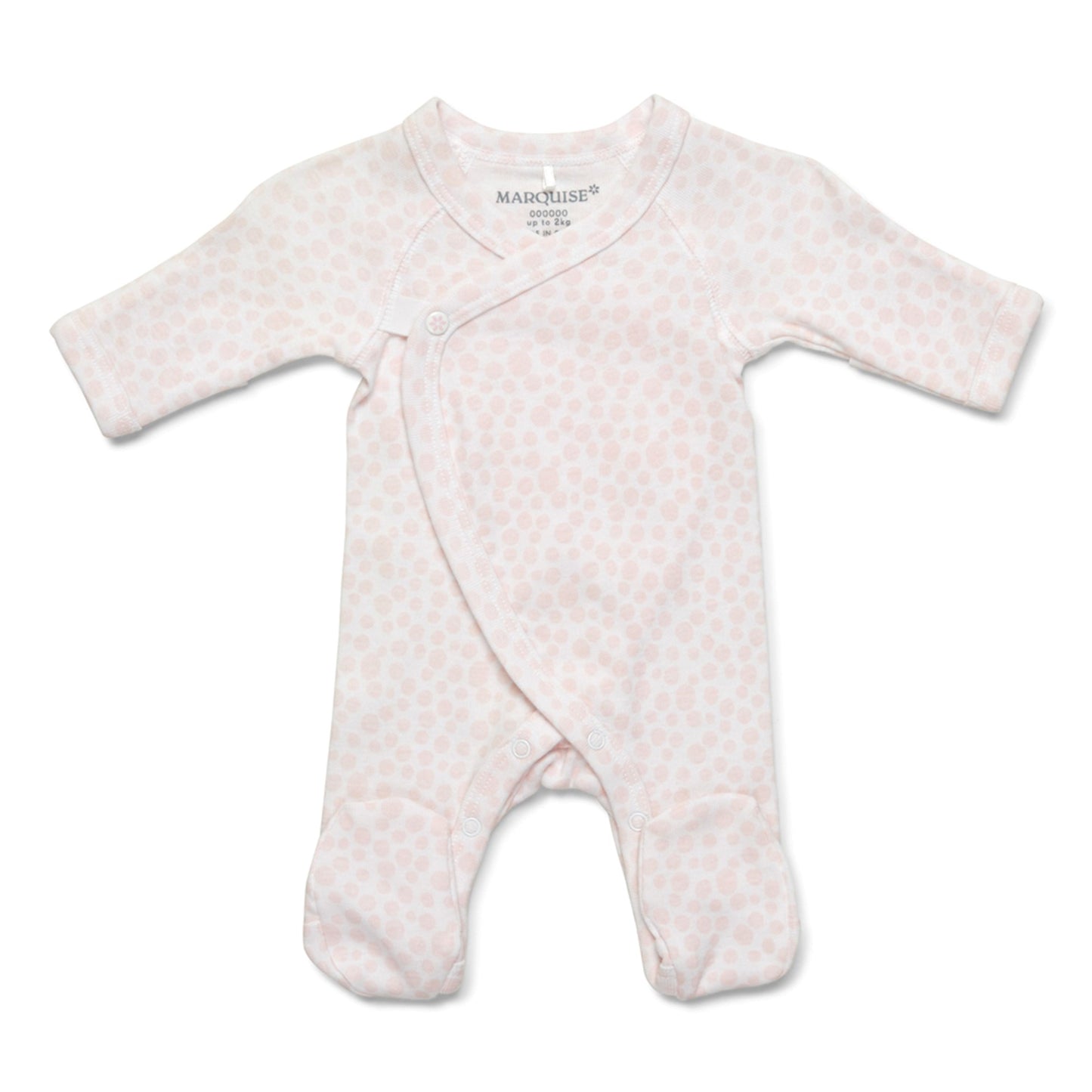 Marquise Premmie Footed Studsuit - Pink Dot
