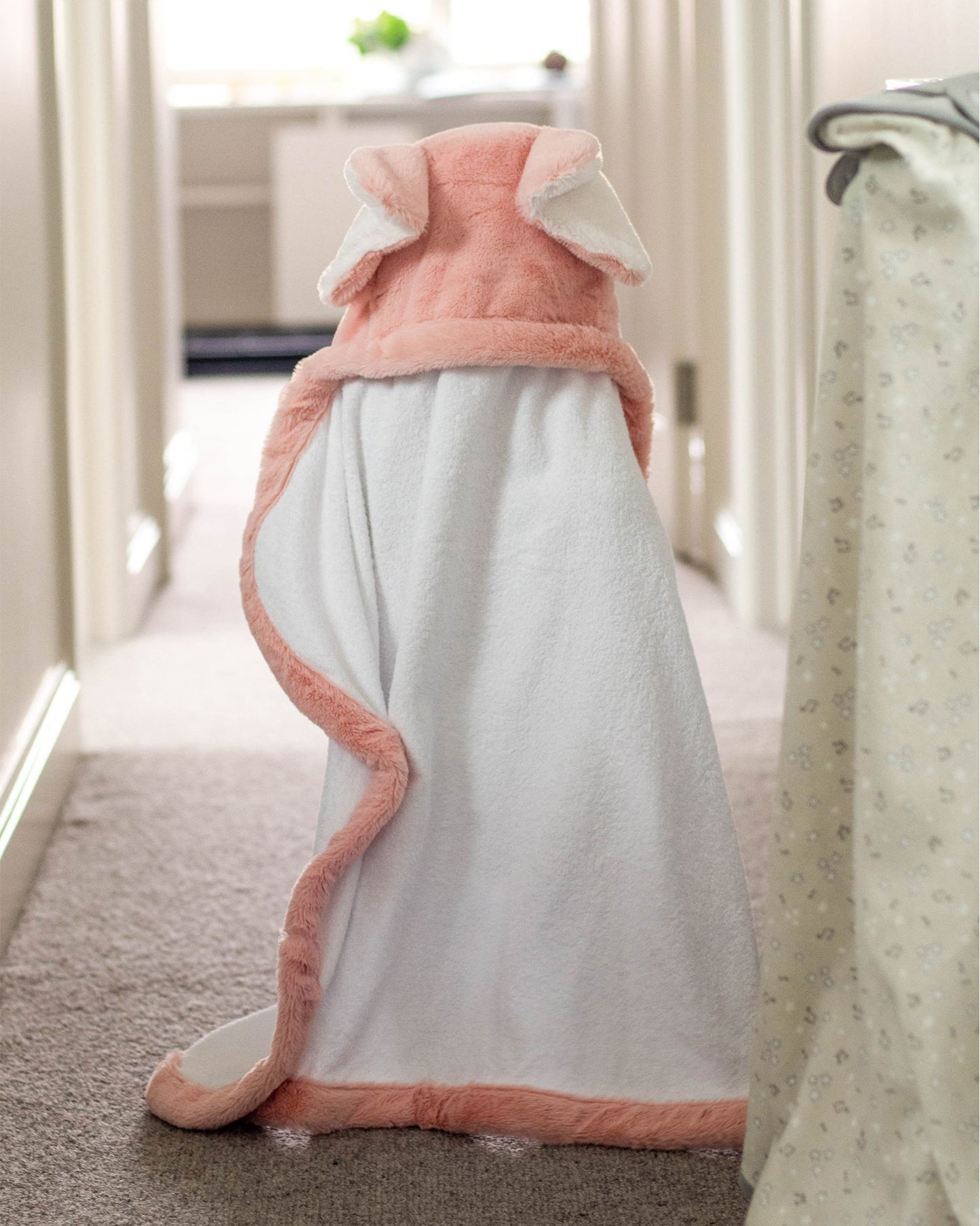 TLLC Plush Hooded Towel - Soft Pink