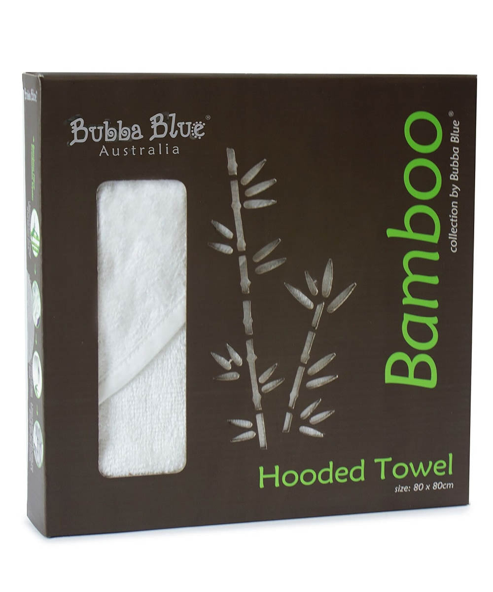 Bubba Blue White Bamboo Hooded Towel