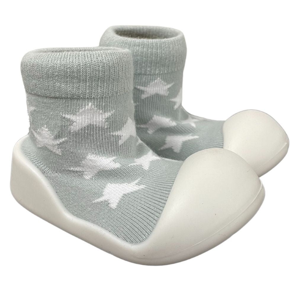 ES Kids Rubber Soled Socks - Star Grey