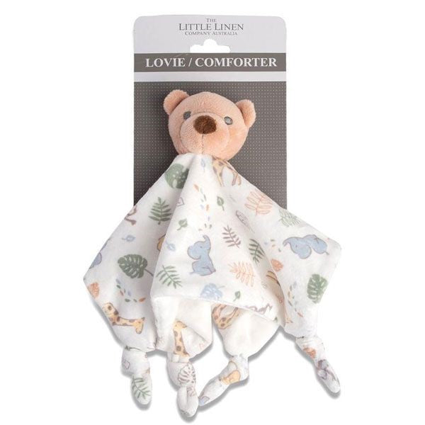 Little Linen Lovie Comforter - Safari Bear