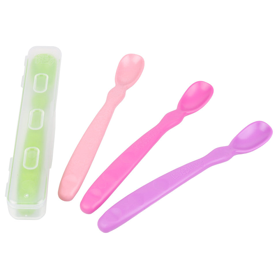 Re Play Infant Spoons 4 Pk Green/Purple/Baby Pink/Bright Pink