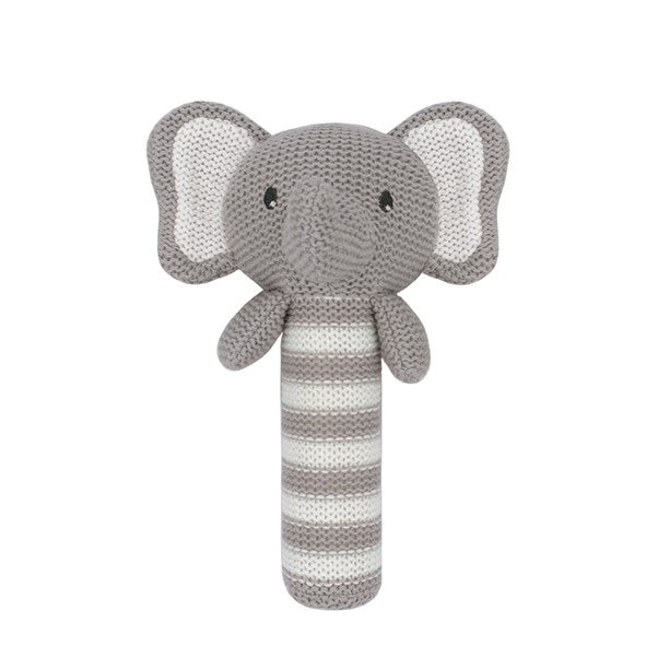 Living Textiles Stick Squeaker - Grey Elephant