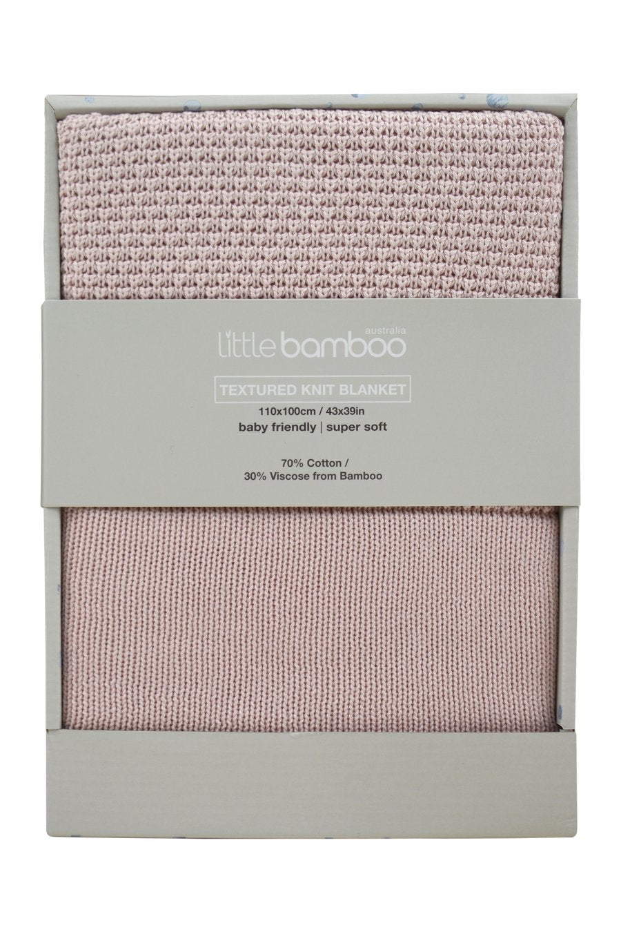 Little Bamboo Textured Knit Blanket - Dusty Pink