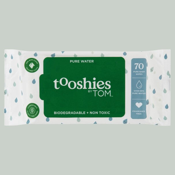 Tooshies Pure Water Baby Wipes 70pk