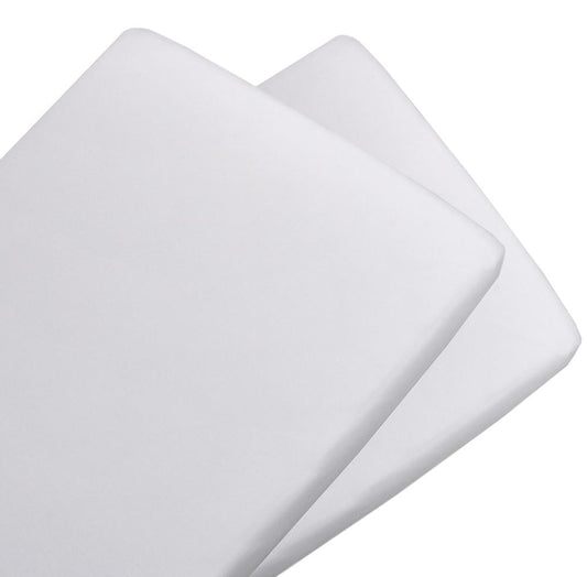 Living Textiles Bassinet Fitted Sheet 2 Pk Jersey - White