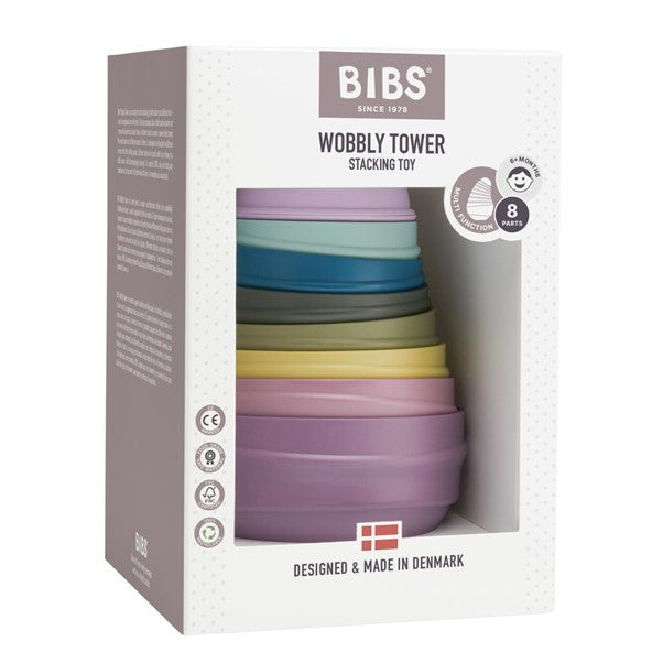 Bibs Wobbly Tower - Bright Rainbow
